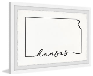 "Kansas Outline" Framed Painting Print, 45x30