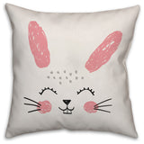 Reversible Bunny 20x20 Throw Pillow
