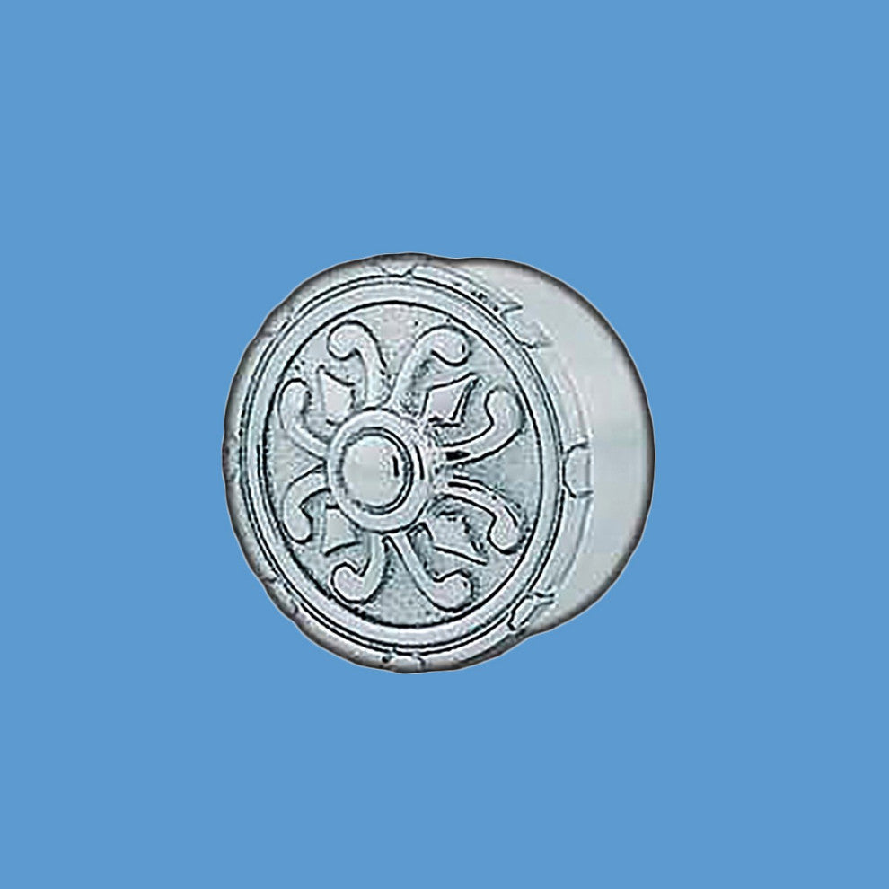 Carved Decorative End Plug Cap 1.5" OD Chrome Brass |