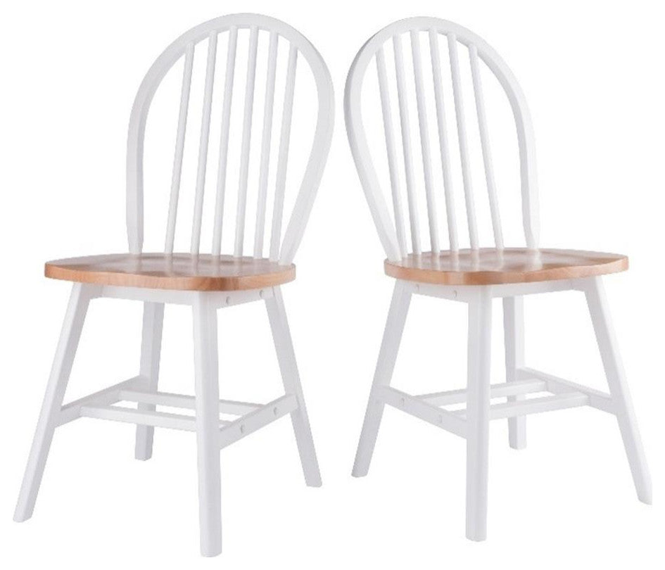 Windsor 2-Pc Chair Set, Natural and White