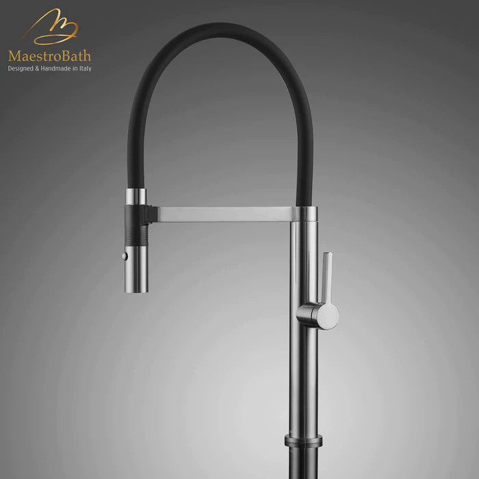 Maestrobath Dazzle Modern Kitchen Faucet With 2 Jets, Chrome