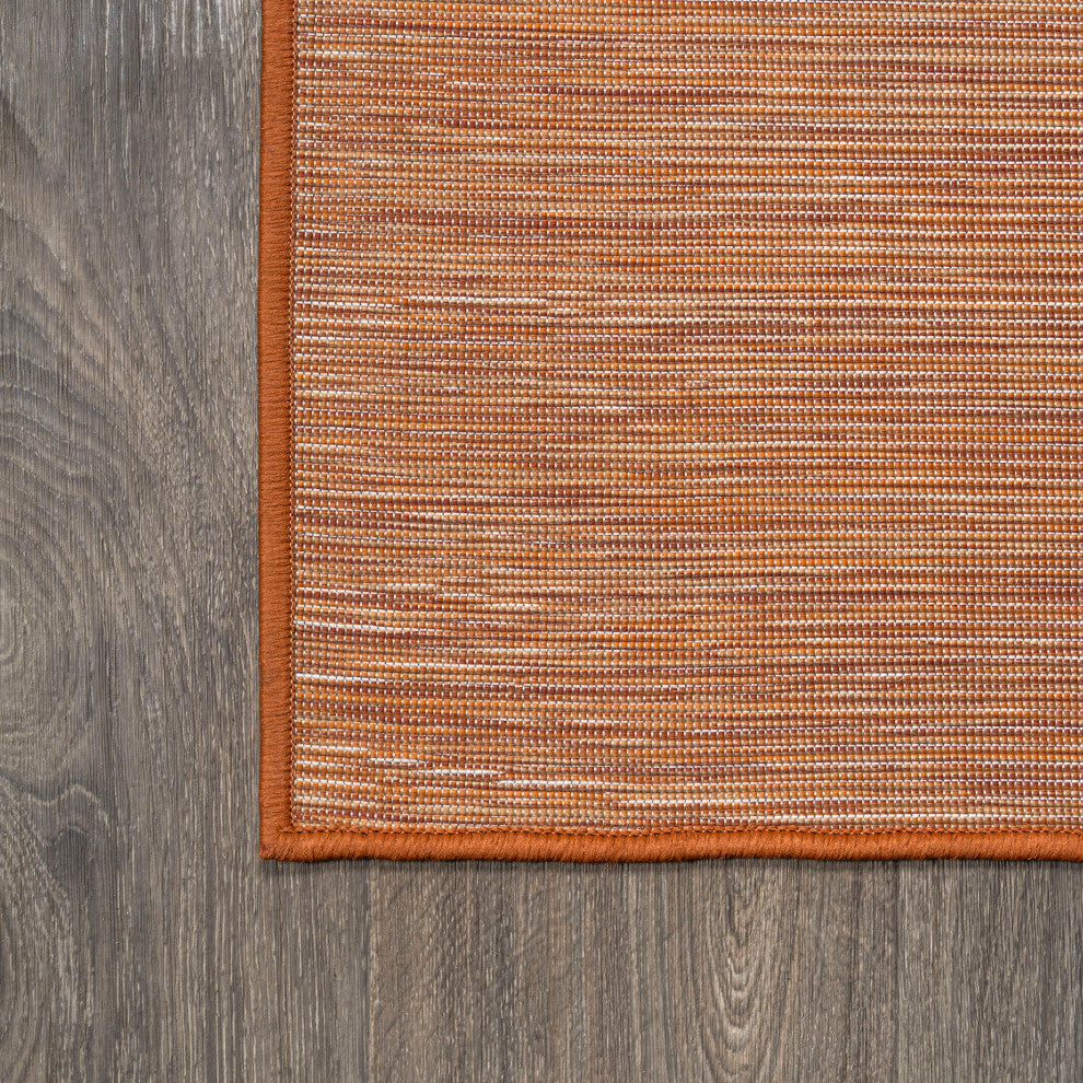 Ethan Modern Flatweave Solid, Orange, 2'x8'