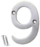 RCH Hardware Brass Modern House Number, 3-Inch, Various Finishes, Satin Chrome,