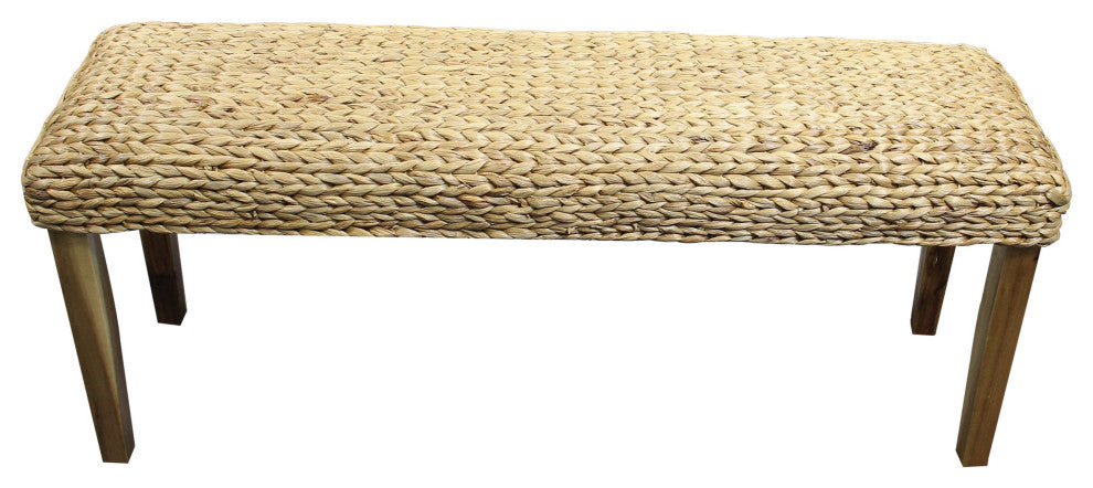 Chania Water Hyacinth Wood Bench