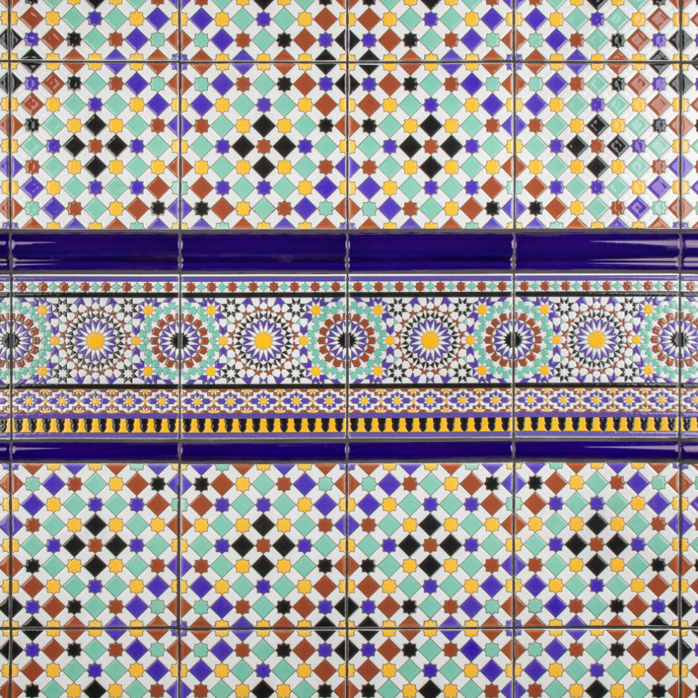 Sevillano Cigarro Cana Azul Cobalto Ceramic Wall Trim