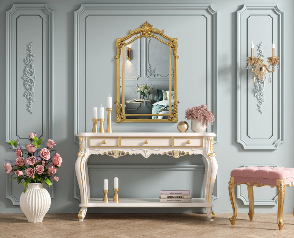 Home Living 28.5x36 Traditional Mirror, Gold Leaf