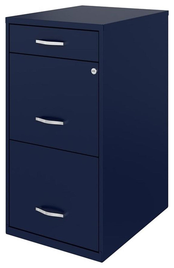 UrbanPro 3 Drawers Vertical Navy Metal Filing Cabinet Pre-assembled