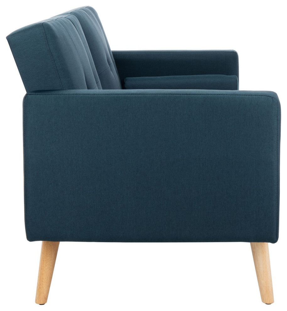 Safavieh Murray Foldable Futon W Pillow, Navy/Natural