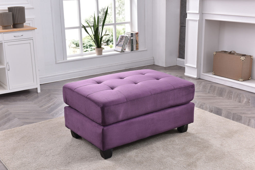 Cardiff Micro Suede Ottoman, Purple