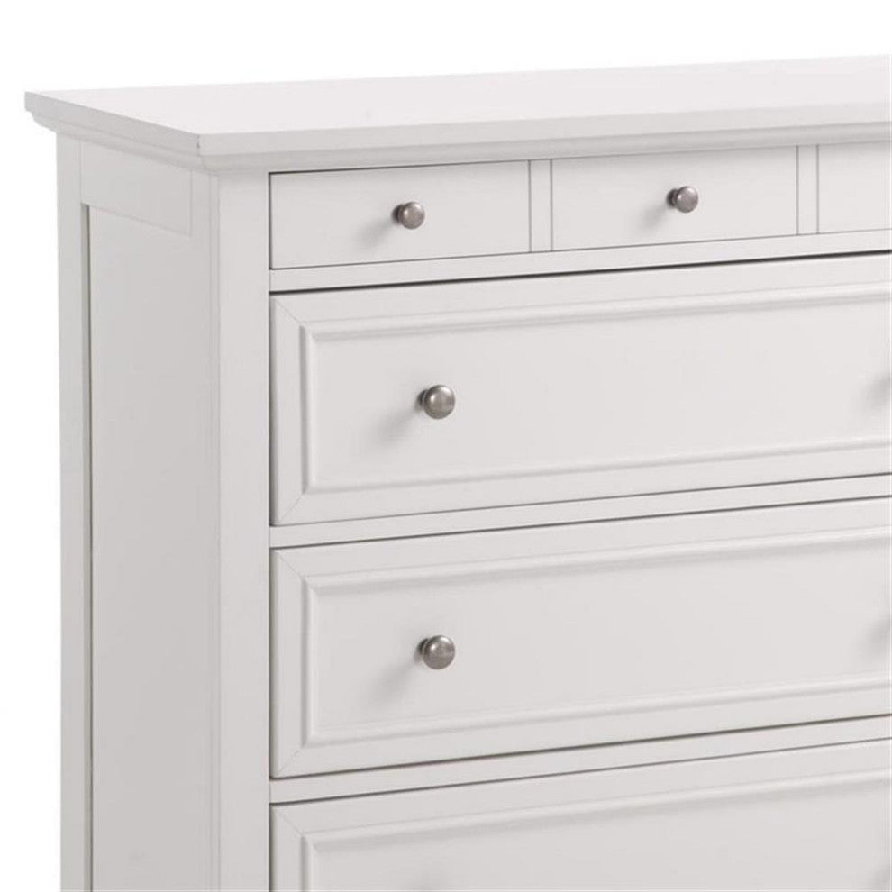 Bowery Hill Traditional 4-Drawer Hardwood Chest in Off White