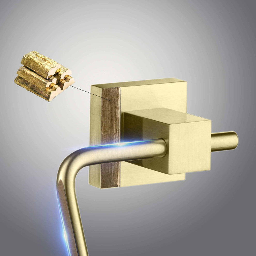 Cube Bathroom Toilet Paper Holder, Brushed Gold