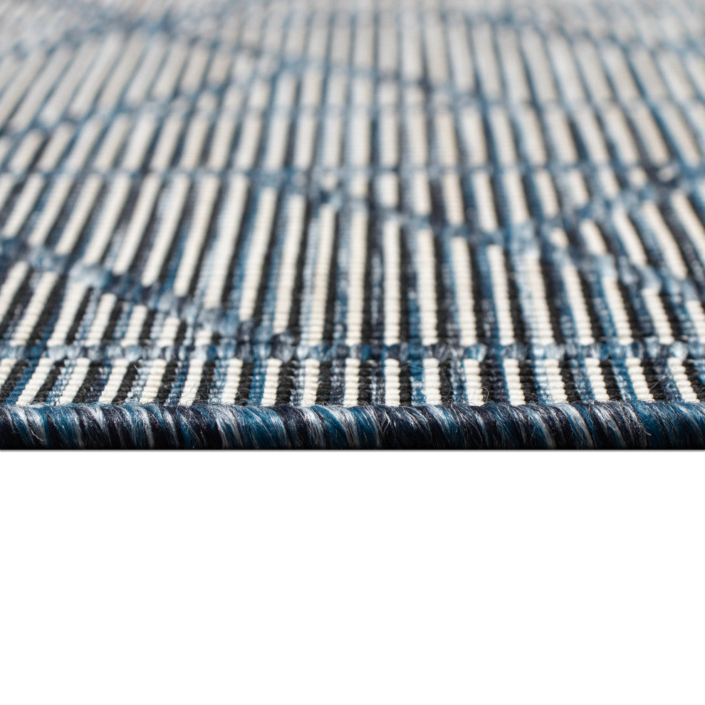 Carmel Pyramid Indoor/Outdoor Rug Navy 7'10" Square