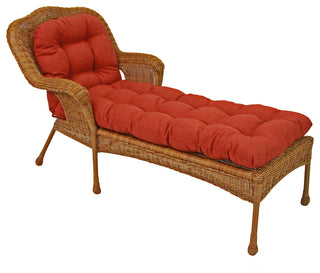 U-Shaped Outdoor Tufted Chaise Lounge Cushion, Cinnamon
