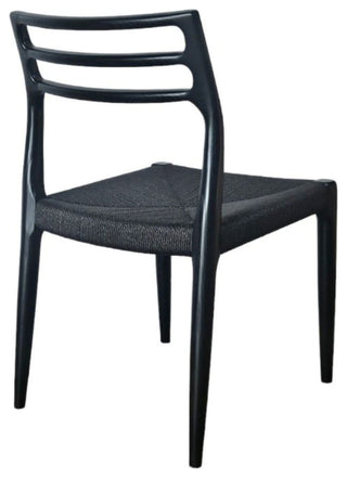 Java Ash Wood Dining Chair, Set of 2, Black