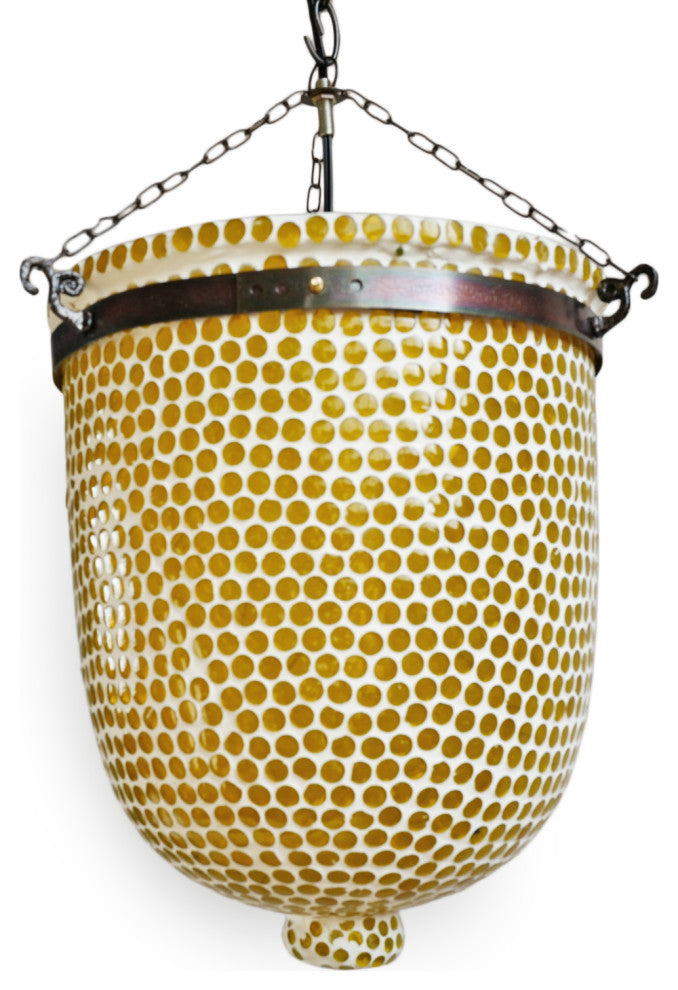 Yellow Mosaic Bucket Pendant, Medium