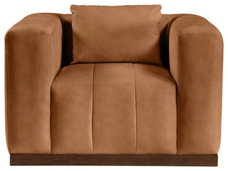 Mallina Upholstered Chair, Cognac, Vegan Leather