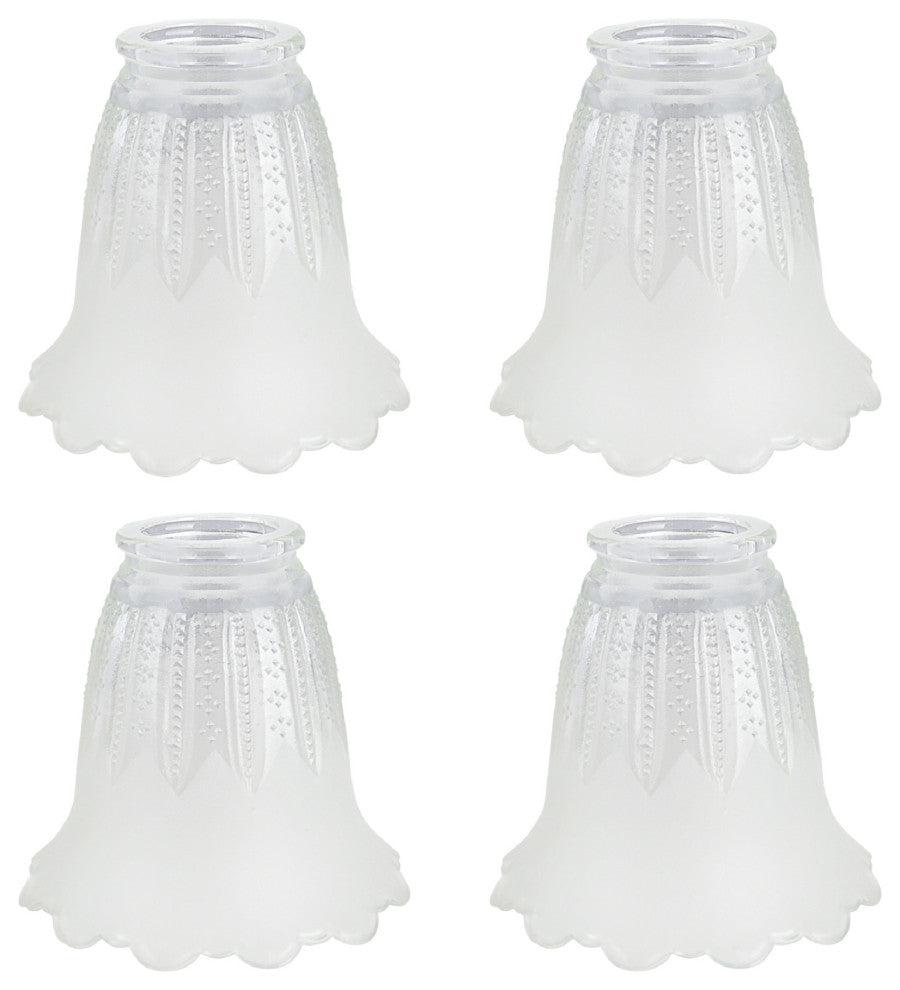 Aspen Creative 23078-4 Clear & Frosted Replacement Glass Shade, 4 Pack