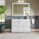 Boutique Bath Vanity, High Gloss White, 48", Single Sink, Freestanding