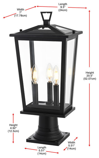 Home Living 9.45" Outdoor Post Light, Black