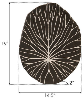 Rivulet Wall Tile, Chamcha Wood, Silver Leaf on Black