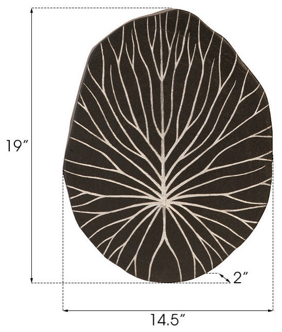 Rivulet Wall Tile, Chamcha Wood, Silver Leaf on Black