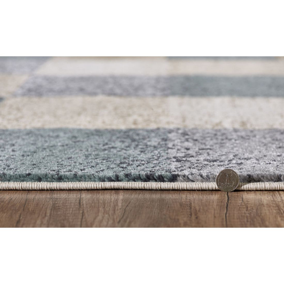KAS Avalon 5617 Ivory Checkered Area Rug, 5'3" x 7'7"