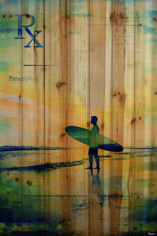 "RX Surf" Wall Art on Wood, 40"x60"