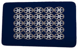 Nantucket Nautical Geo Square Geometric Print Bath Mat, Navy, 17"x24"