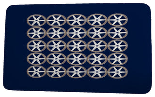 Nantucket Nautical Geo Square Geometric Print Bath Mat, Navy, 17"x24"