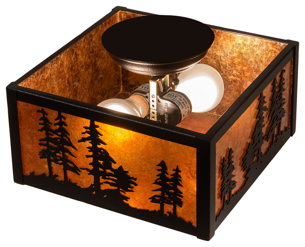 10 Square Tall Pines Flushmount