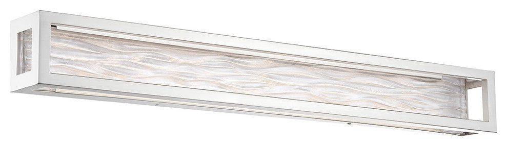 Shock Waves 38" LED Bathroom Vanity and Wall-Light 3000K, Brushed Nickel