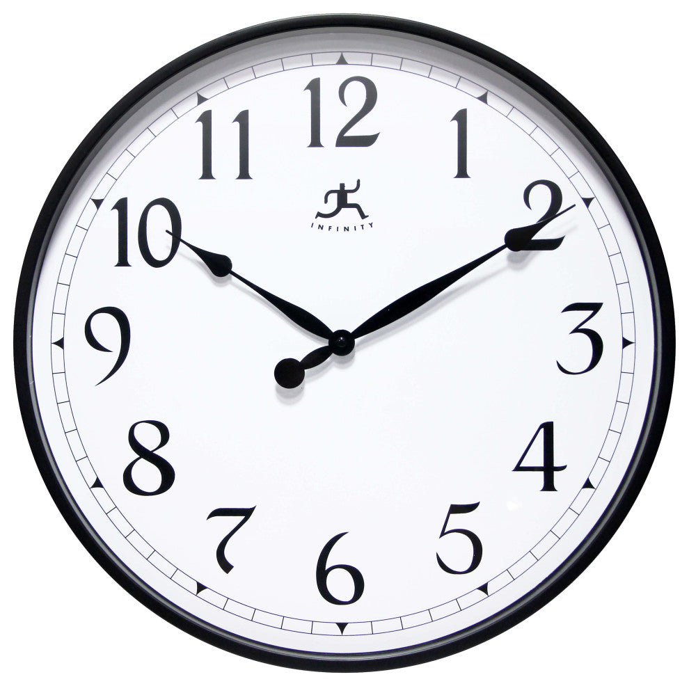 18" Black Office Clock