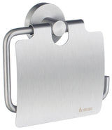 Home Toilet Roll Holder With Cover Brushed Chrome