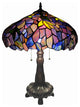 CHLOE Katie Tiffany-style 2 Light Wisteria Table Lamp 16" Shade