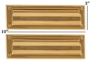 Mail Slot 3"x10", Polished Brass