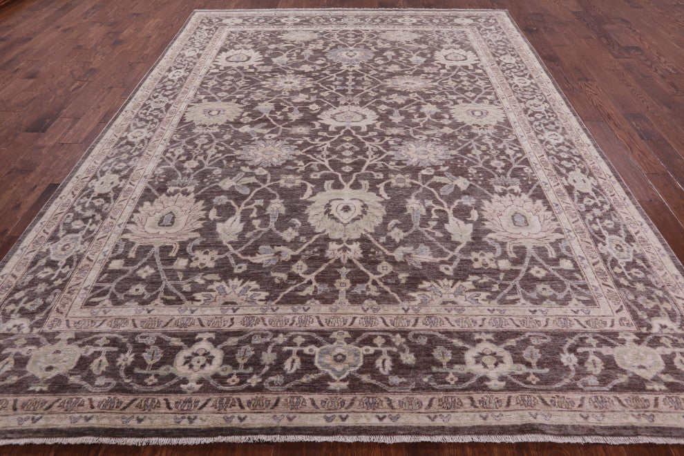 Hand Knotted Peshawar Wool Rug 8' 11" X 11' 9" Q9546
