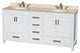 Wyndham WCS141472DWHIVUNOMED White Finish 72 In. Double Bathroom Vanity