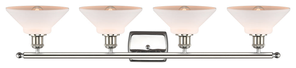 Orwell 3-Light Bath Vanity-Light, Polished Nickel, Matte White