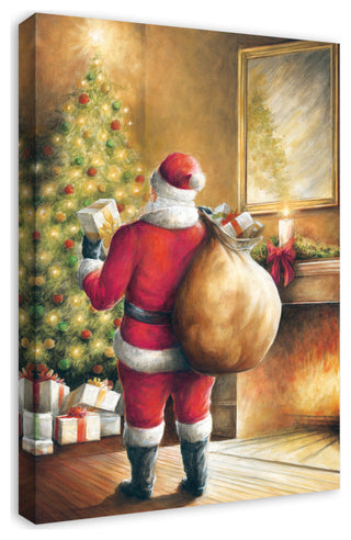 Santa Toy Sack Scene 20x30 Canvas Wall Art