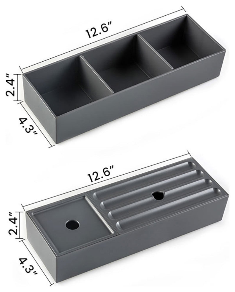 Wall-Mounted Bathroom Vanity Set with White Ceramic Sink
