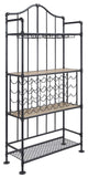 Metal Wine Shelf, Oak and Sandy Black Finish
