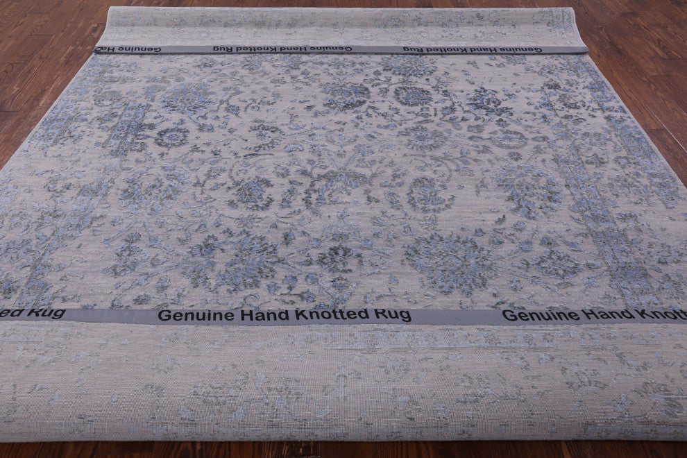 Wool and Silk Hand-Knotted Persian Rug 8' 1" X 10' 1" Q6257