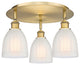 Brookfield-3 Light 18" Flush Mount-Brushed Brass, White Glass Shade