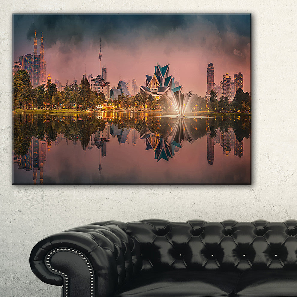 "Kula Lumpur Night Scenery" Wall Art Canvas Print40"x20"