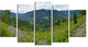 Green Mountains Panorama, Landscape Canvas Art Print, 60"x32", 5 Panels