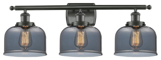 Large Bell 3-Light Bath Vanity-Light, Oil Rubbed Bronze, Plated Smoke