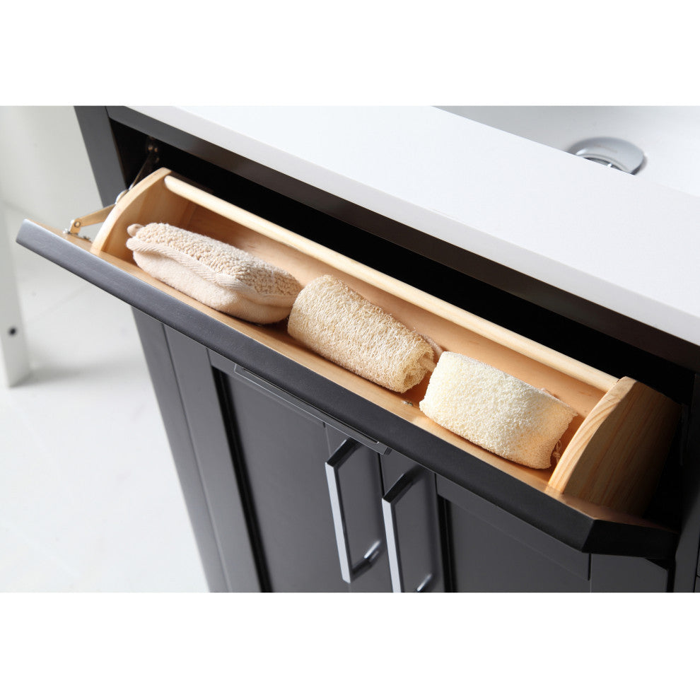 Tahoe Double Vanity Set With Mirrors, 60", Espresso With Cultured Marble Top