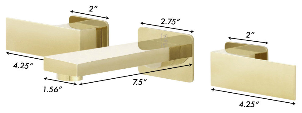 ZLINE Wall Mount Faucet, Polished Gold, BLS-BFW-PG