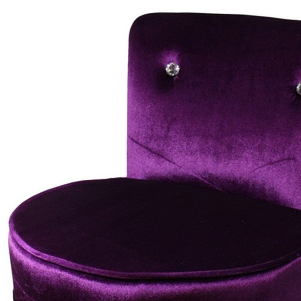 Modern Glam Purple Bling Micro Suede Accent Chair