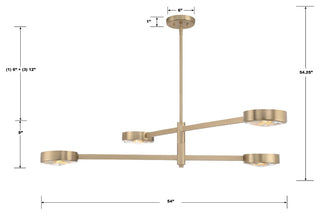 Orson 4-Light Modern Gold Chandelier
